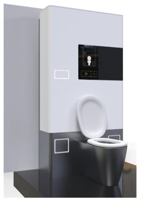 A graphic of the eram eToilet with CalTech technology and one with USF technology