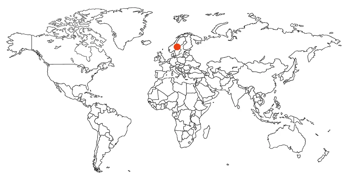 Map with marker in Switzerland