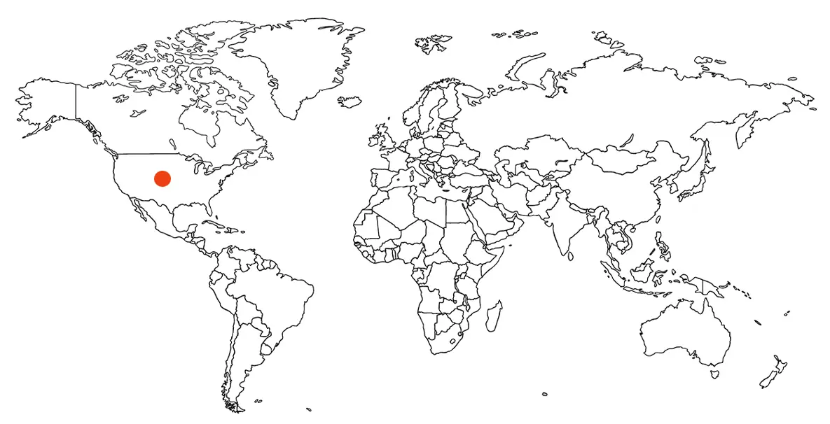 Map with markers in USA